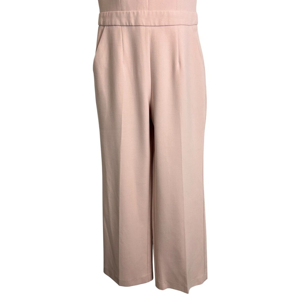 Trina Turk Pale Pink V-Neck Wide Wide Leg Jumpsuit Size 4 Business Casual - Picture 5 of 13